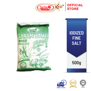 Garam Halus Beriodin / Iodized Fine Salt 500g (Bunga Raya Ku's)