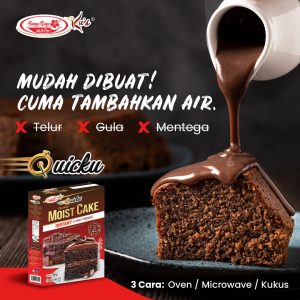 Tepung Kek Lembap Coklat Segera (Instant Moist Cake Chocolate 320g) Bunga Raya Ku's