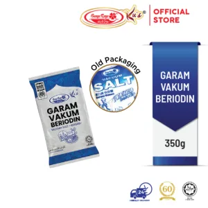 Garam Vakum Beriodin / Iodized Vacuum Salt 350g (Bunga Raya Ku's)