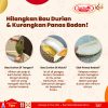 this image contains information, its also has image on how to recude heat on body after eating durian,