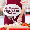 this picture have information on how to kekal penajaman pisau and have an image of lady holding knife