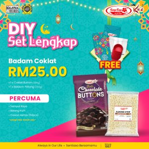 [Set DIY Kuih Raya] Almond Cluster Badam Coklat BUNGA RAYA KU'S