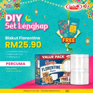[Set DIY Kuih Raya] Biskut Florentine BUNGA RAYA KU'S